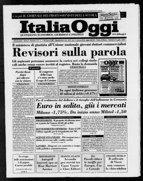 Italia oggi : quotidiano di economia finanza e politica